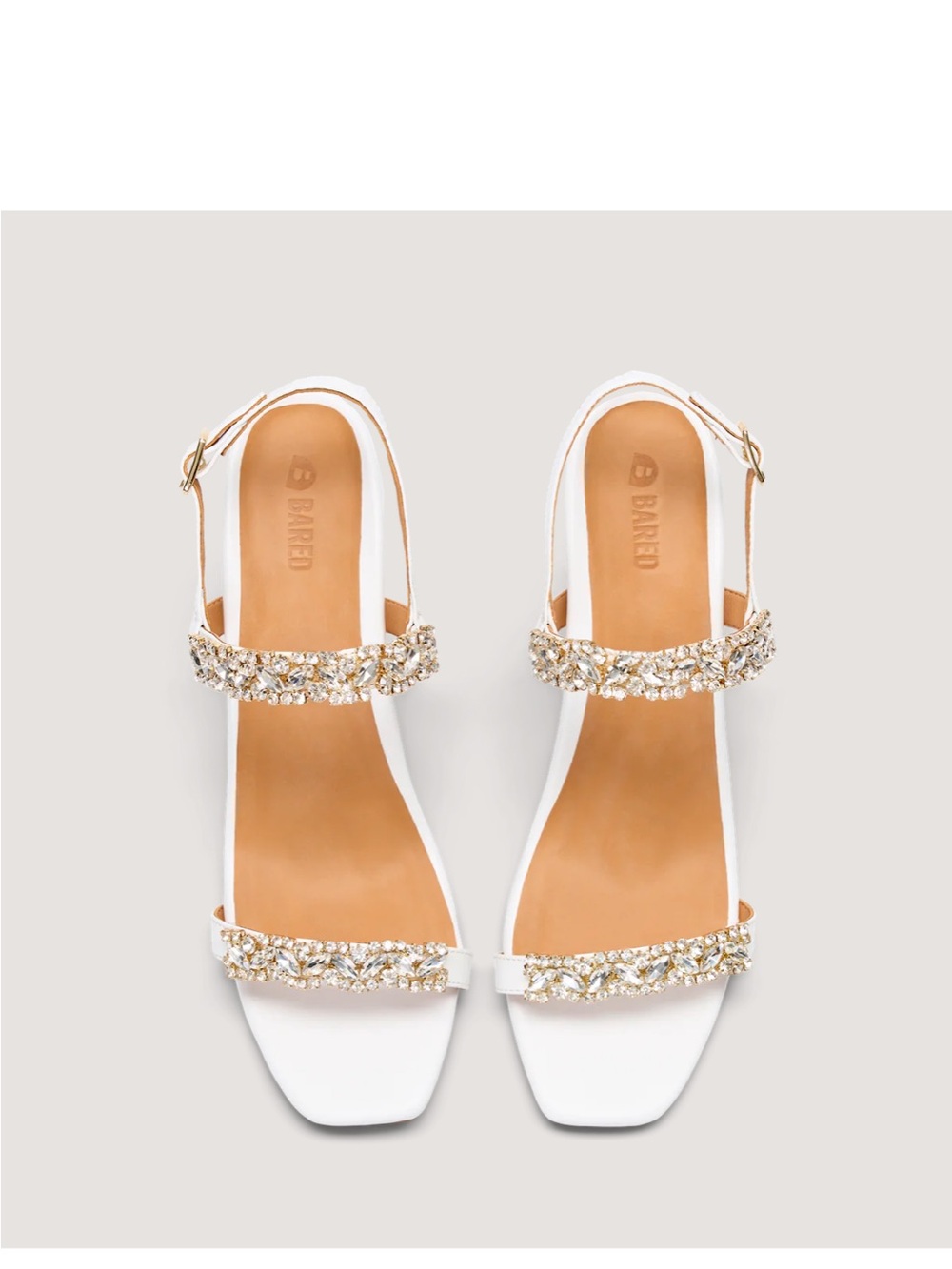 Bared Footwear sz 38 Chilia White Leather Crystal Embellished High Heels